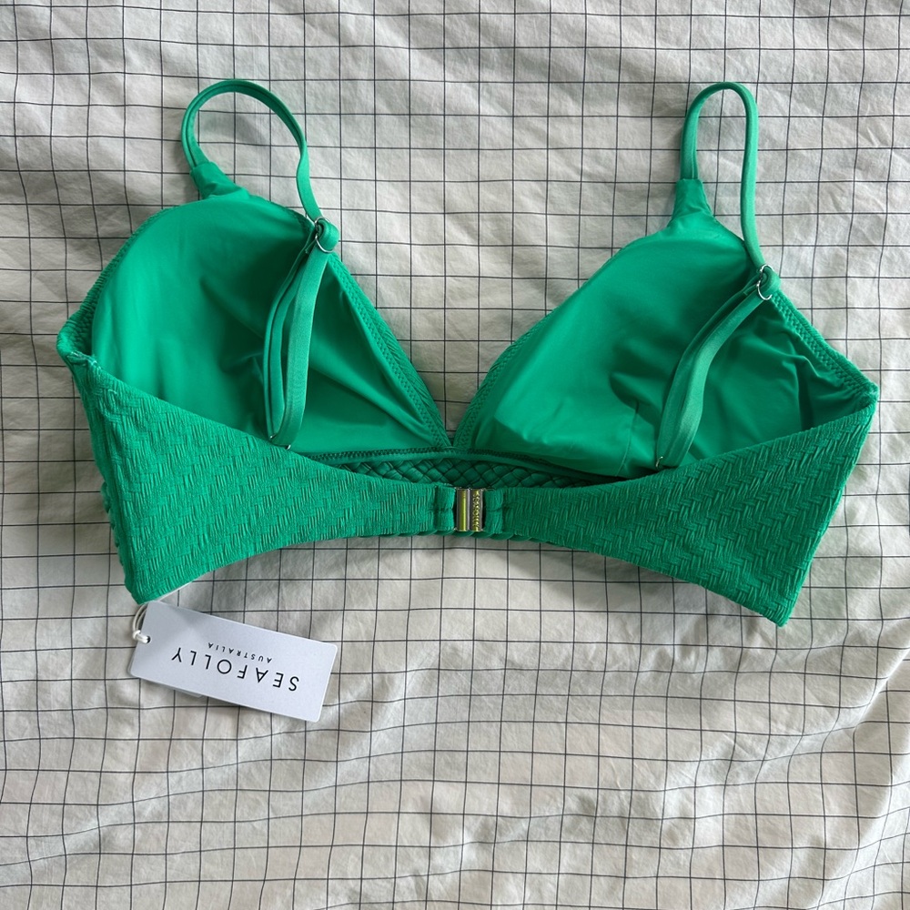 Seafolly Banded Bralette Willow Bikini Top in Jade - Picture 5 of 8